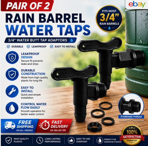 Rain barrel water - barrel, tap