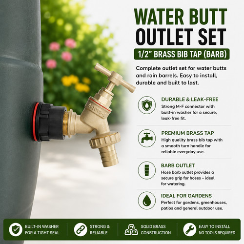 Water butt connector - water, with