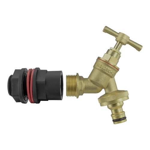 Water butt brass tap kit - tap, 1/2
