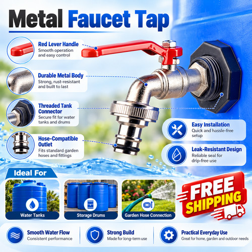 Brass water butt tap - water,