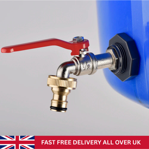 Brass water butt tap - brass,